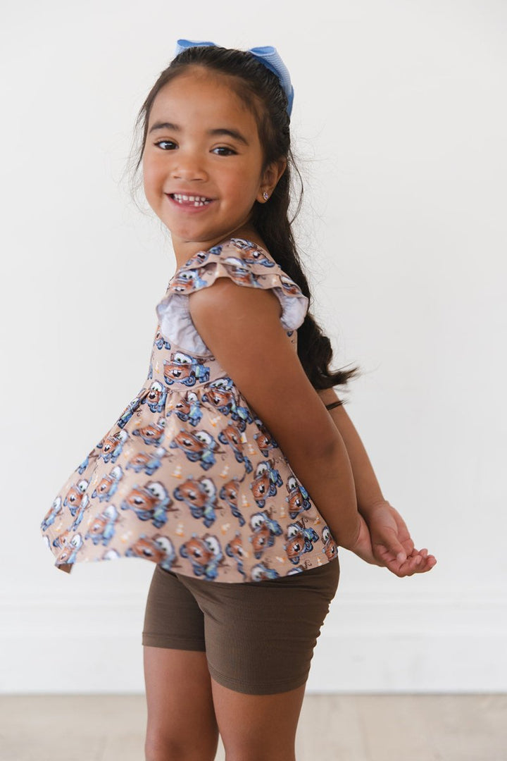 Tuh - Mater Peplum Biker Shorts Set - scoots