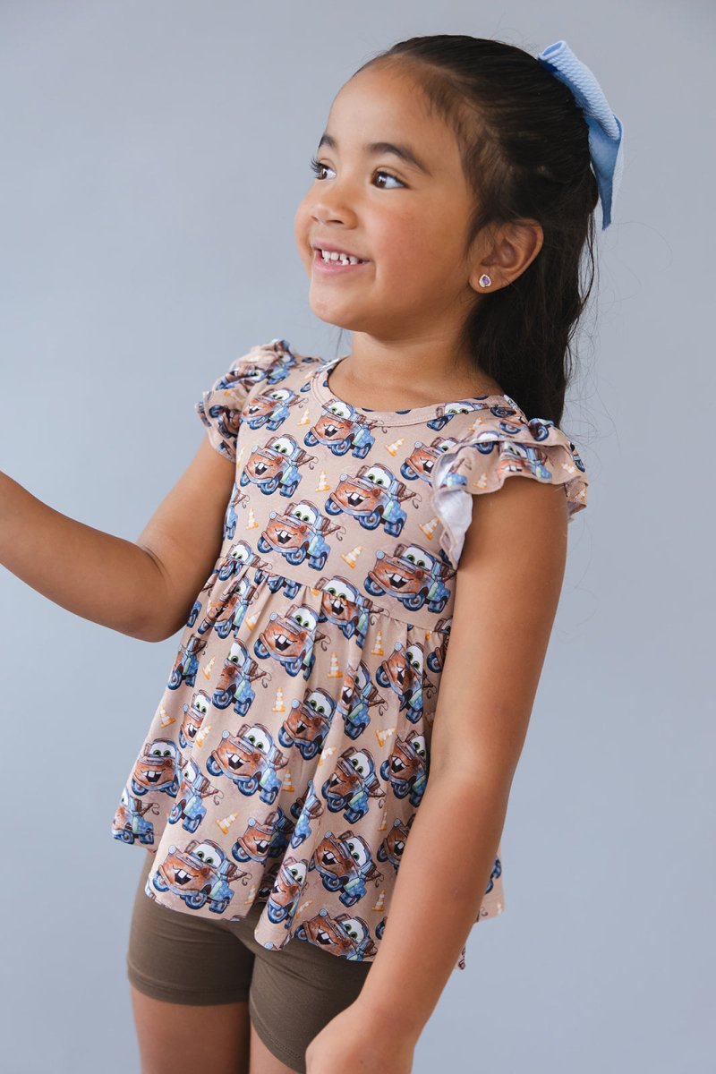 Tuh - Mater Peplum Biker Shorts Set - scoots