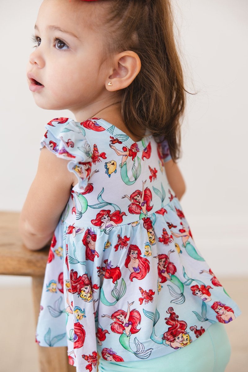 Under the Sea Peplum Biker Shorts Set - scoots