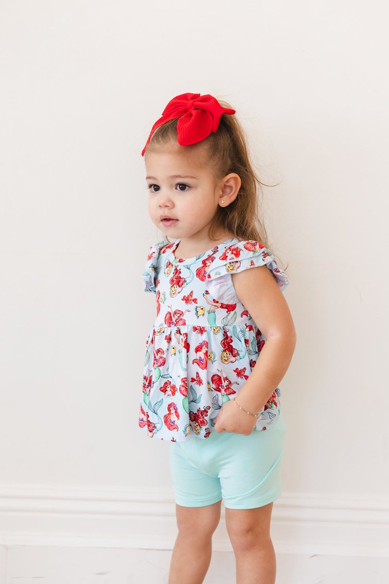 Under the Sea Peplum Biker Shorts Set - scoots