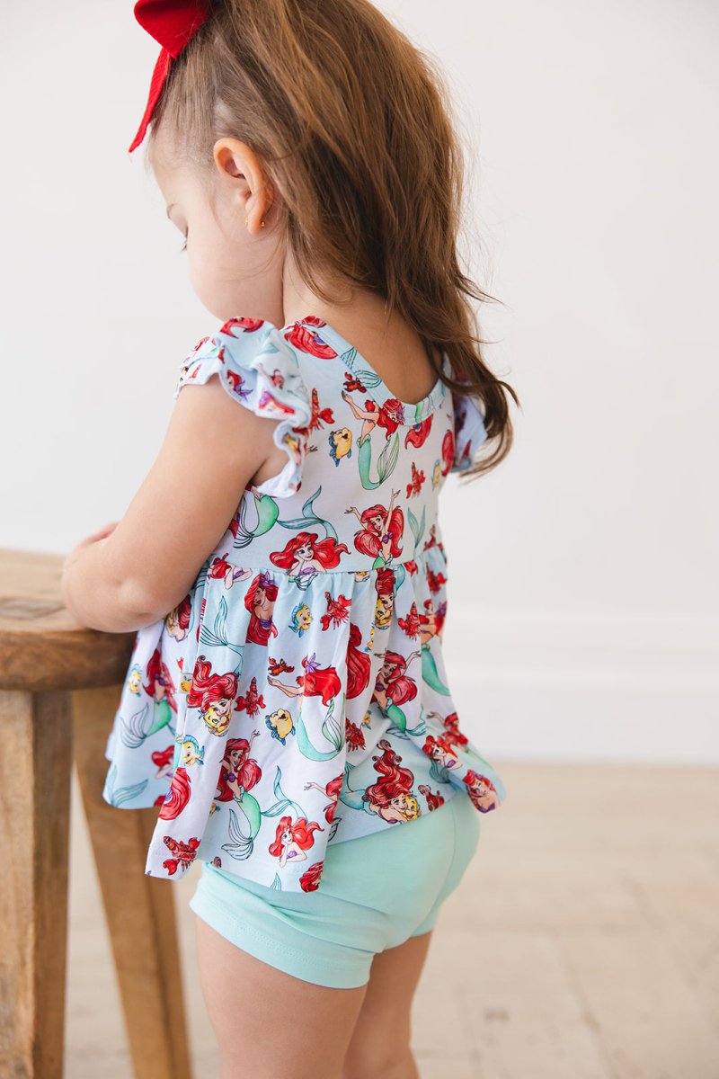 Under the Sea Peplum Biker Shorts Set - scoots