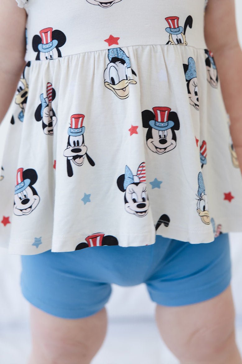 Vintage Blue Bamboo Biker Shorts - scoots