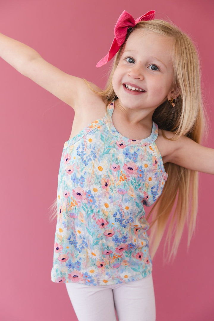 Wildflower Pointelle Halter Tank Top - scoots