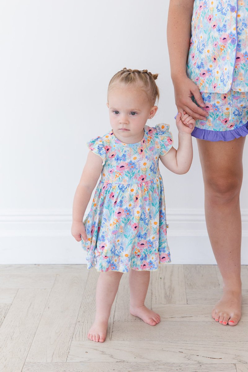 Wildflower Ruffled Twirl Bodysuit Dress - scoots