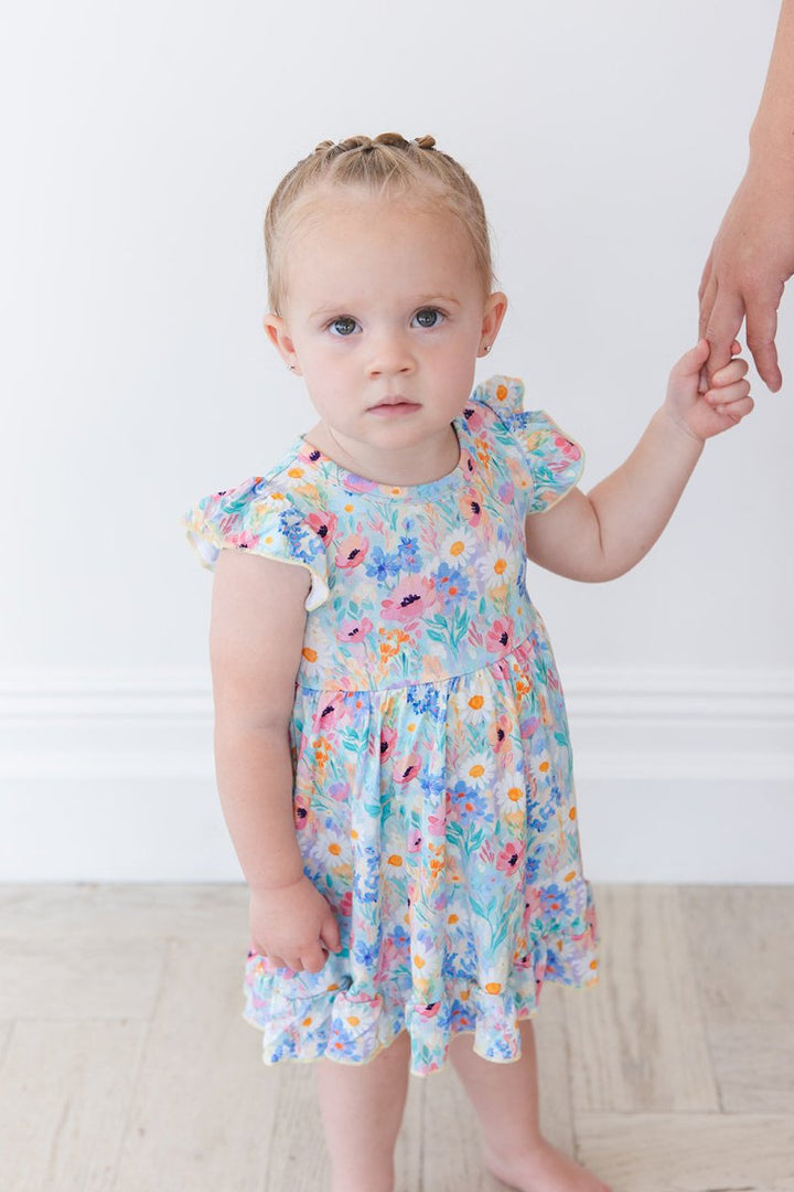 Wildflower Ruffled Twirl Bodysuit Dress - scoots