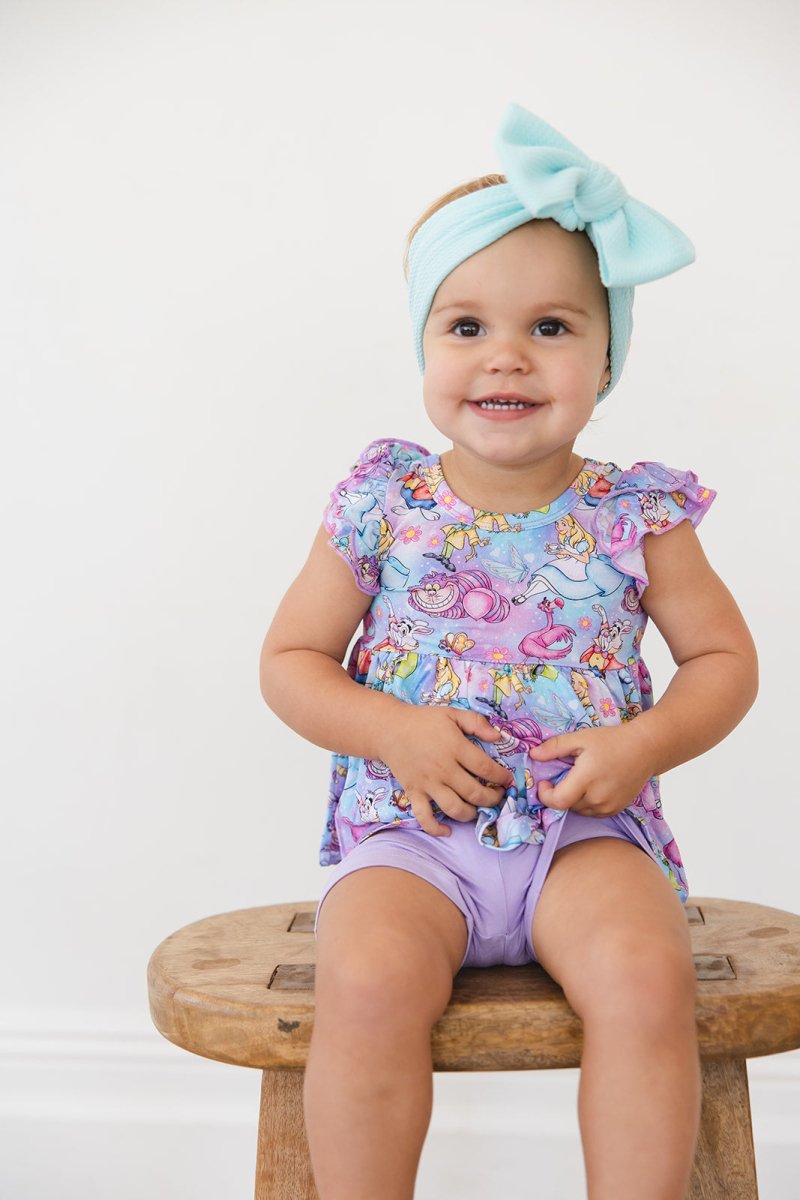 Wonderland Peplum Biker Shorts Set - scoots