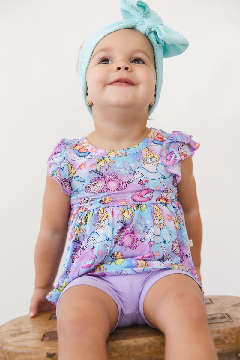 Wonderland Peplum Biker Shorts Set - scoots